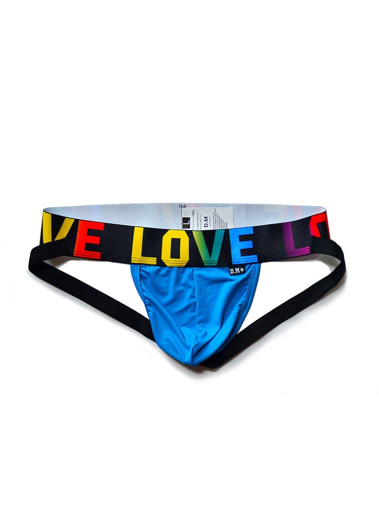 menaful Blue / M Sexy Rainbow Letter Belt Double Belt Thong