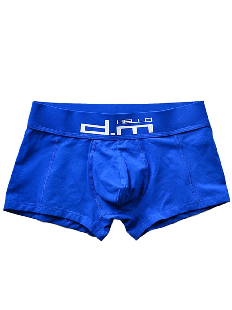 menaful Blue / M Simple Cotton Solid Colour Boxer Briefs