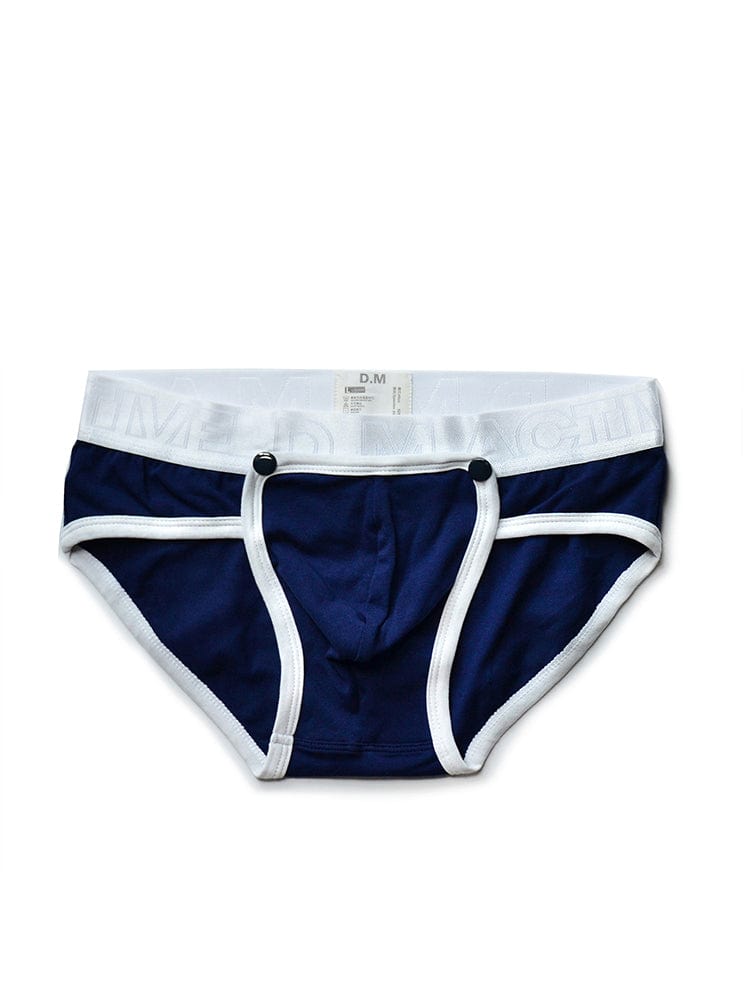 menaful Blue / M Sports Button Cotton Briefs