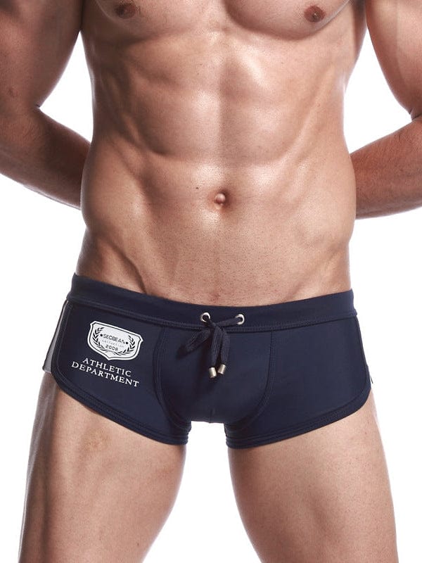 menaful Blue / M Summer Men's Nylon Boxer Swim Trunks