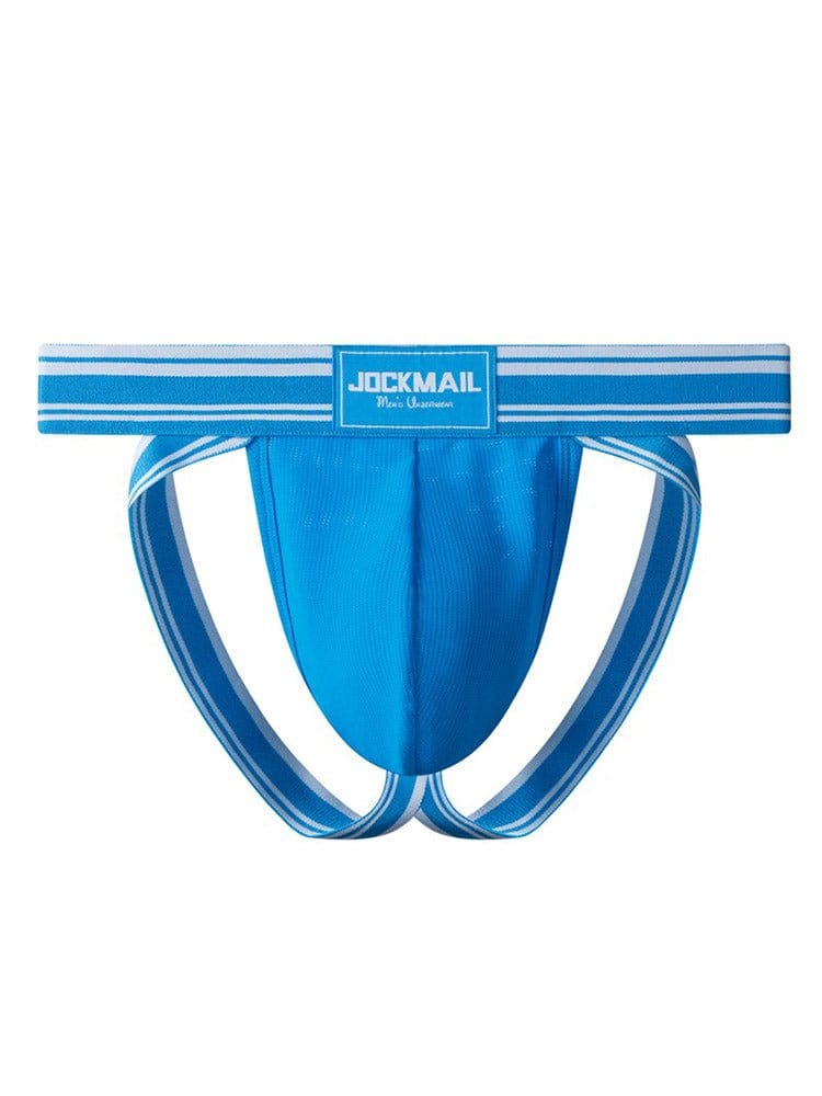 menaful Blue / S Breathable Mesh Double Strap Men's Thong