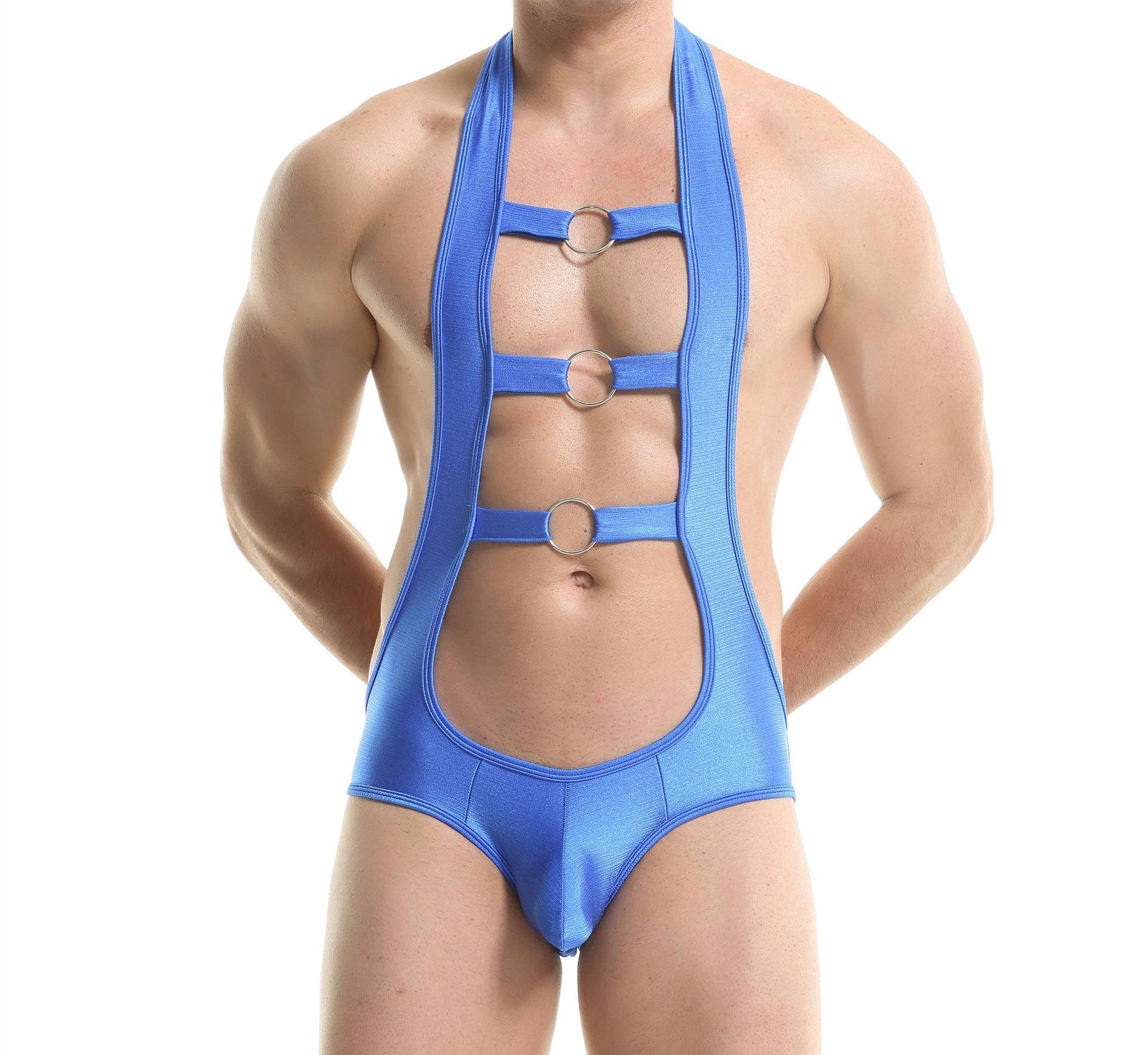 Menaful™ blue / S Men's Sexy Three-Ring Halter Bodysuit