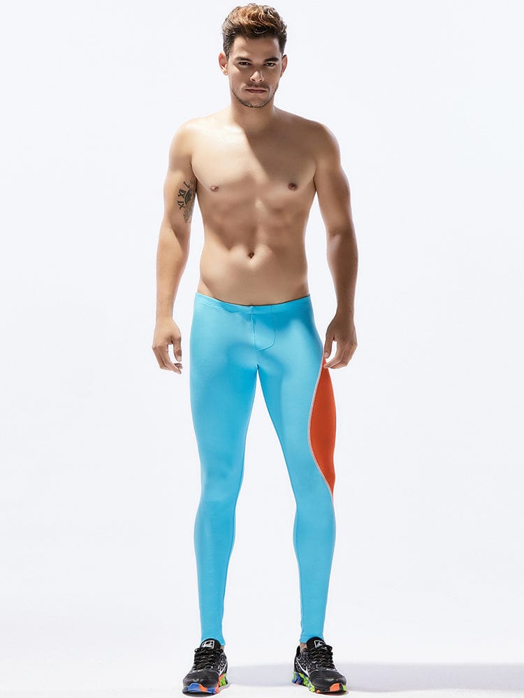 menaful Blue / S Sexy Men's Track Tights Leggings Pants