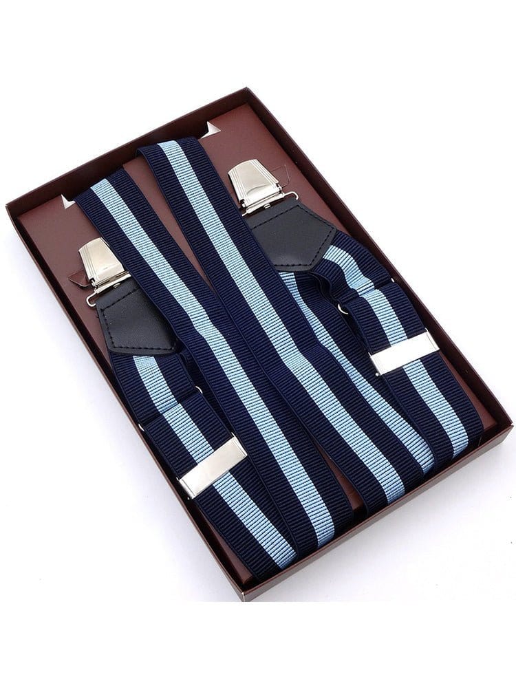 menaful Blue Strap / Polyester British style men's cheek suspenders with side clips