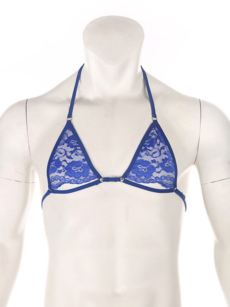 menaful Blue-Style A / S Men's Adjustable Breastless Bra