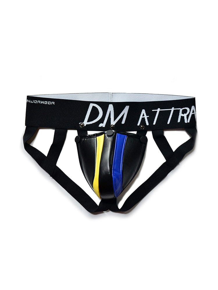 menaful Blue+Yellow / M Low Waist Sexy Color Blocking Double Thong