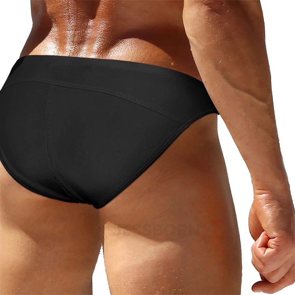 Menaful™ Bottoms Men's Low Rise Swim Bikini with Metal Buckle