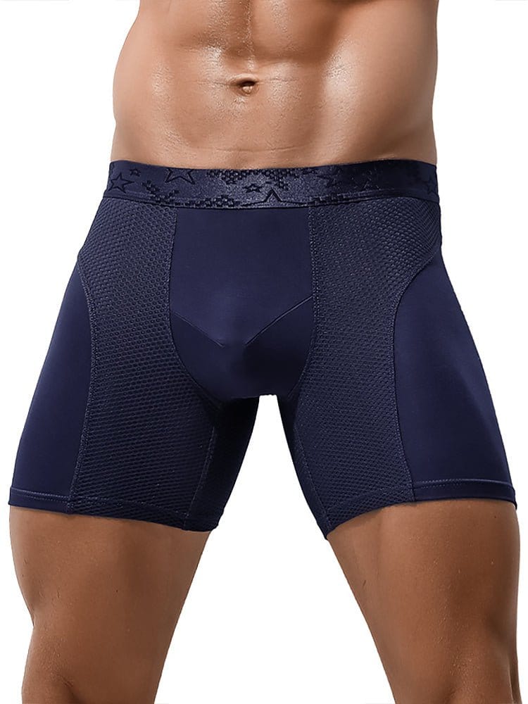 menaful Boxer Briefs Blue*3 / S 3 Pack Breathable Antibacterial Mesh Boxers Briefs