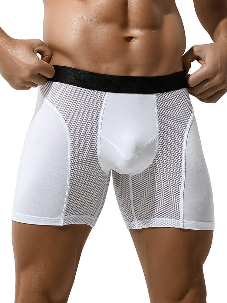 menaful Boxer Briefs White*3 / S 3 Pack Breathable Antibacterial Mesh Boxers Briefs