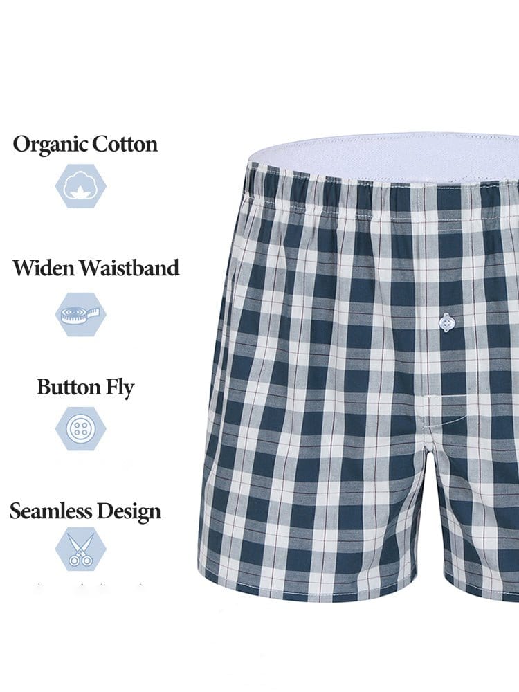 menaful Boxers 3 Pack Organic Cotton Loose Boxers