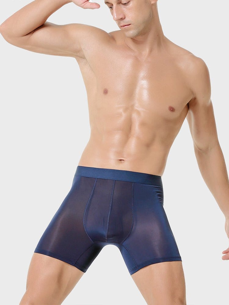 menaful Boxers Briefs & Midway Briefs 3 Pcs Ice Silk Breathable Sports Boxers Briefs