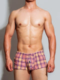 menaful Breathable Checkered Home Boxer Briefs