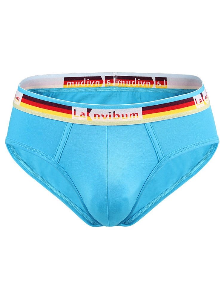 menaful Briefs 2 Pack Men's Rainbow Waistband Big Pouch Briefs