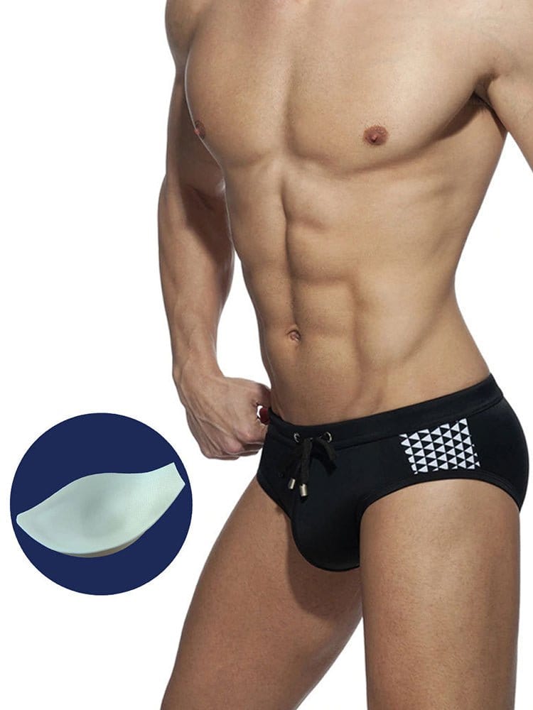 menaful briefs Black / M Black and White With Sponge Pad Briefs