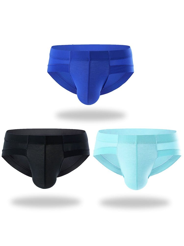 menaful Briefs Color 1 / S 3 Pack Summer Men's Brief With Support Pouch