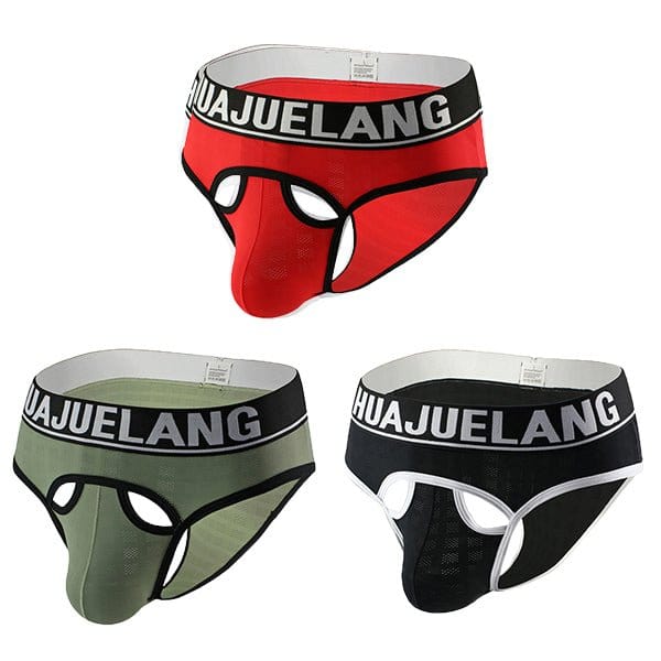 menaful Briefs Color 4 / XS 3 Pack Mesh Support Pouch Briefs