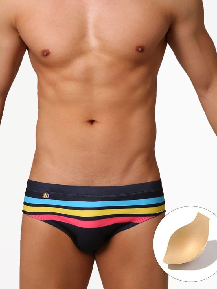 menaful briefs Color Striped Swim Briefs