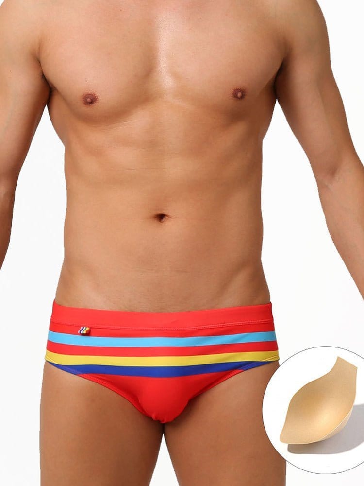 menaful briefs Color Striped Swim Briefs