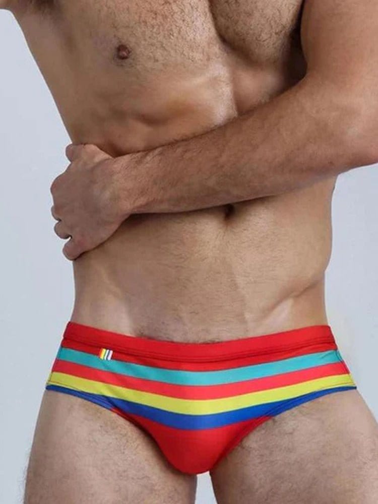 menaful briefs Color Striped Swim Briefs