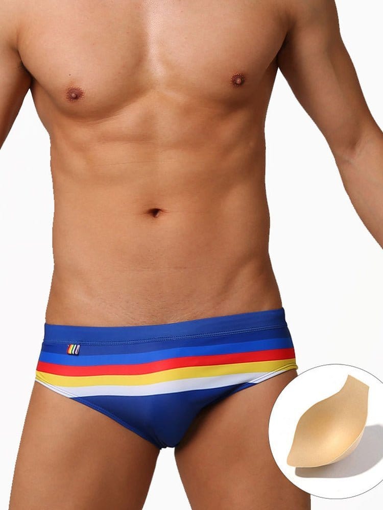 menaful briefs Dark Blue / M Color Striped Swim Briefs