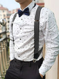 menaful British style men's cheek suspenders with side clips