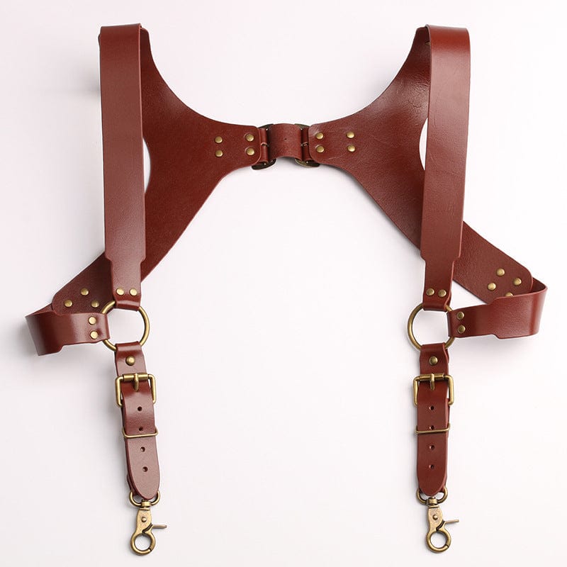 MENAFUL™ Brown Vintage Top Layer Cowhide Hook Strap