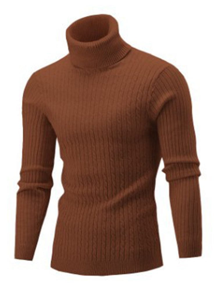 menaful Camel / M Men's Turtleneck Bottoming Sweater