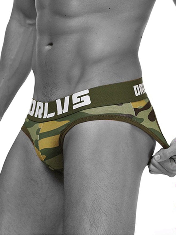 menaful Camouflage Cotton Sexy Men's Backless Brief