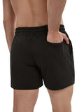 menaful Casual Cotton Sports Shorts-Black