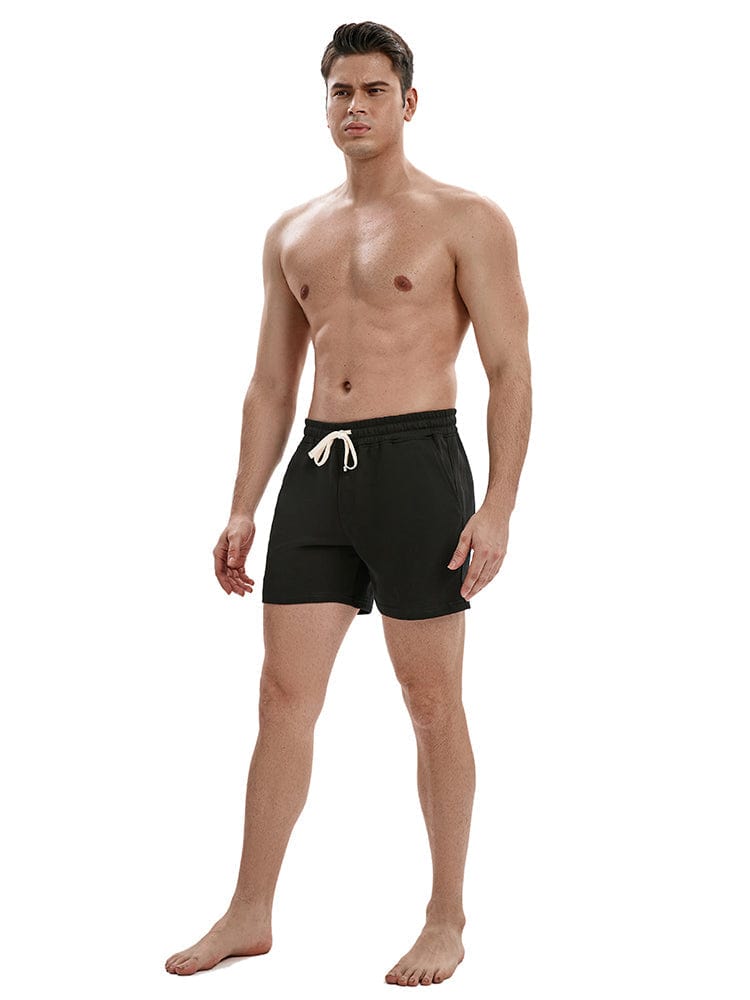 menaful Casual Cotton Sports Shorts-Black