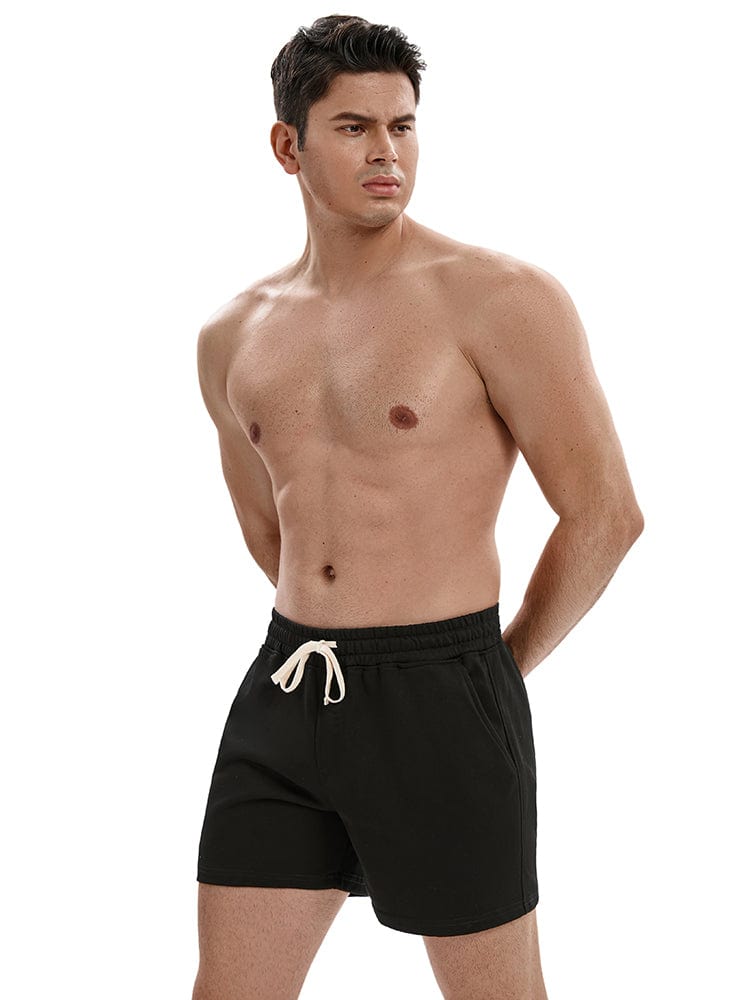 menaful Casual Cotton Sports Shorts-Black