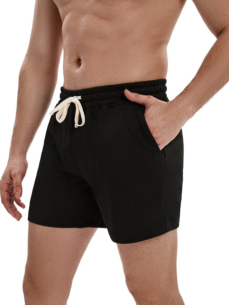 menaful Casual Cotton Sports Shorts-Black