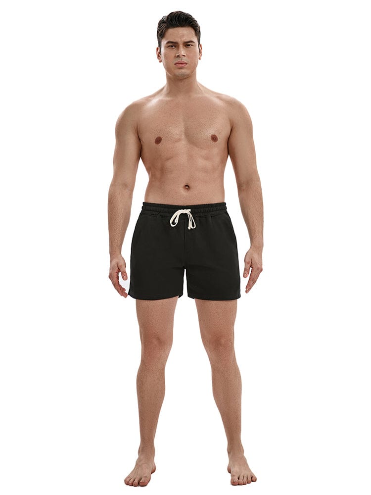 menaful Casual Cotton Sports Shorts-Black