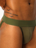 menaful Cool and Breathable Mid Waist Men's Thong - White