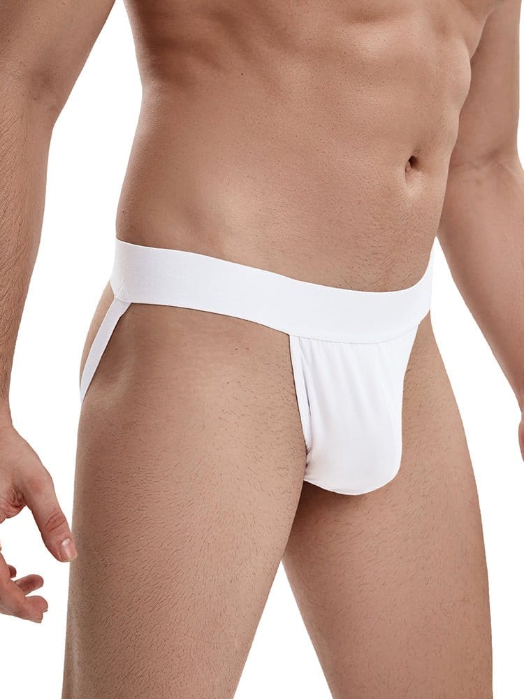 menaful Cool and Breathable Mid Waist Men's Thong - White