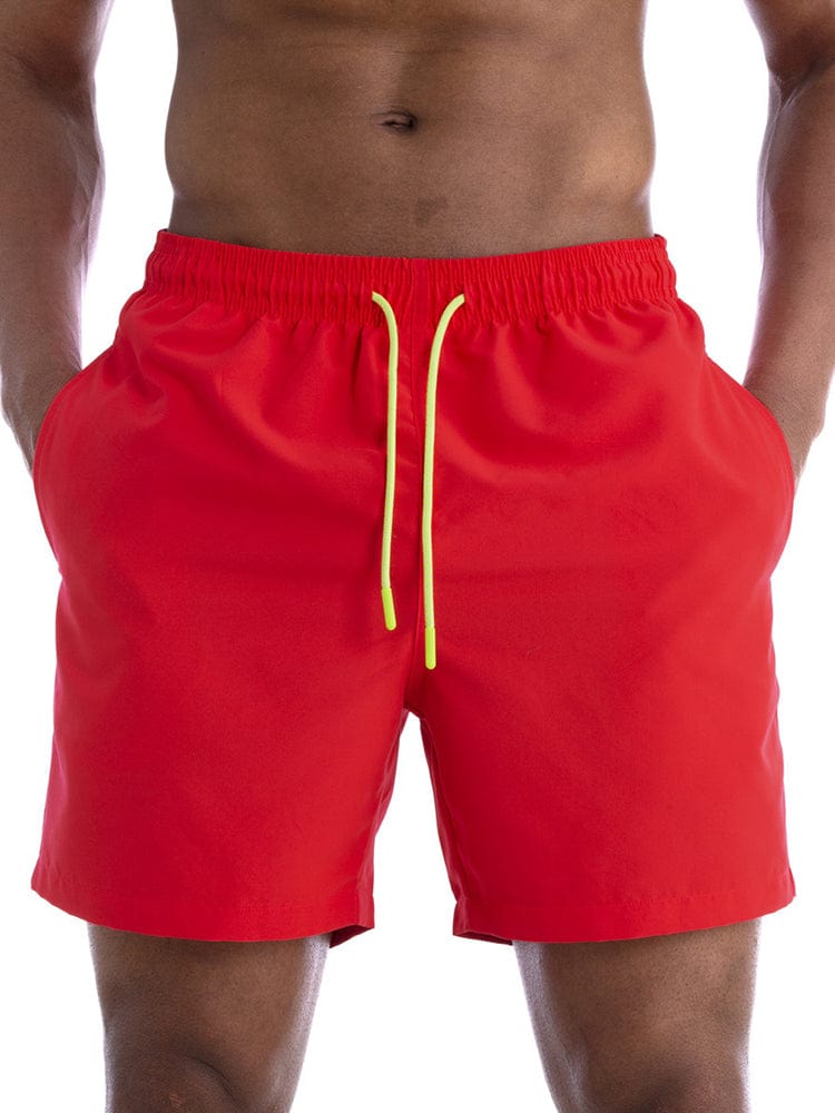 menaful Coral Red / M Men's Plus Size Athletic Casual Board Shorts