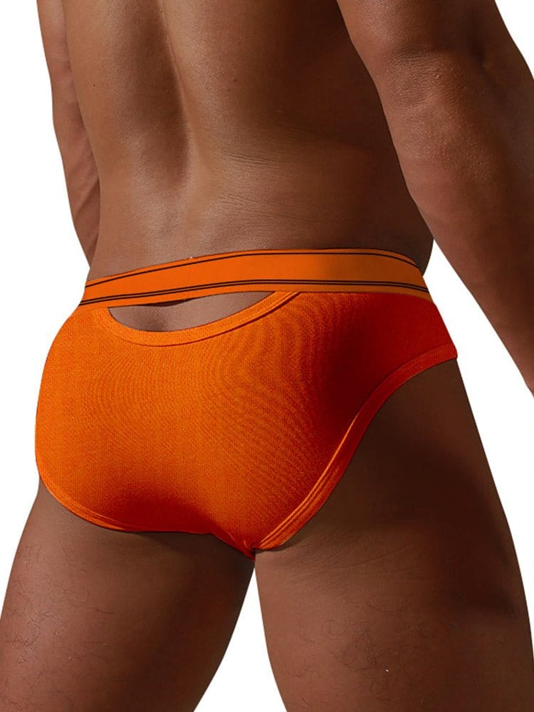 menaful Cutout Comfort Solid Color Briefs