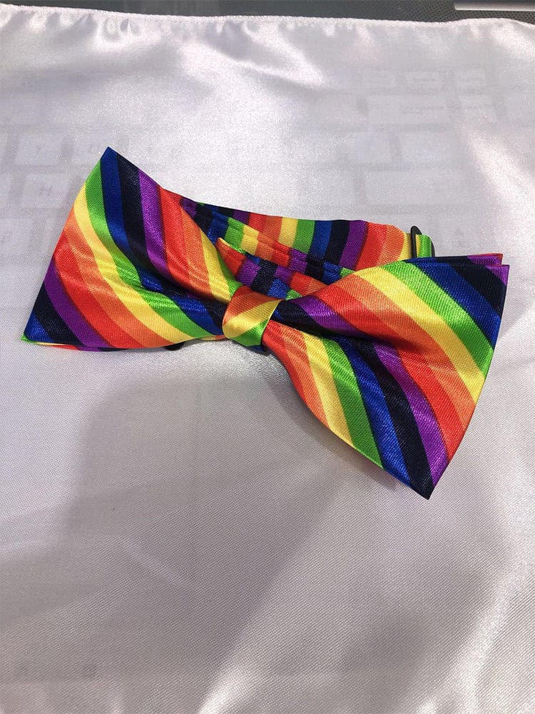 menaful D Colourful Rainbow Bowtie