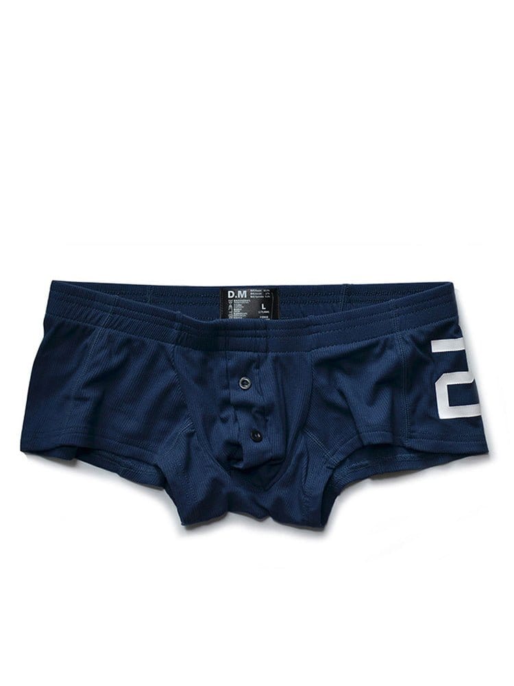 menaful Dark Blue / M Comfort Solid Color Button Boxer