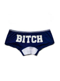 menaful Dark Blue / M Low Waist Sexy Nylon Letters Transparent Boxer Briefs