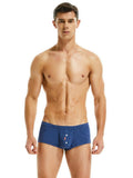 menaful Dark Blue / M Men's Button Plaid Boxer