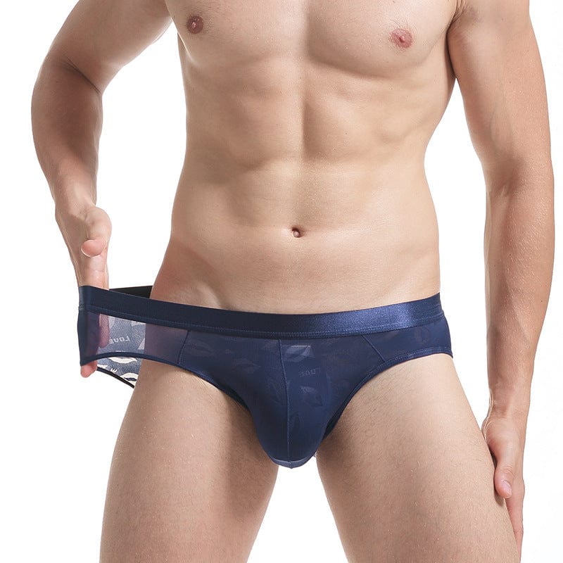 Menaful™ dark blue / M Men's One-Piece Lightweight Lip Print Briefs