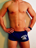 menaful Dark Blue / M Printed Letters Low Waist Sexy Cotton Boxer Shorts