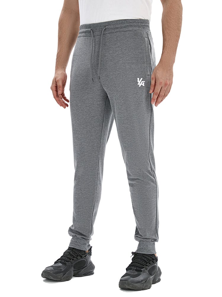 menaful Dark Grey / M Stretch-fit Running Track Joggers-Grey