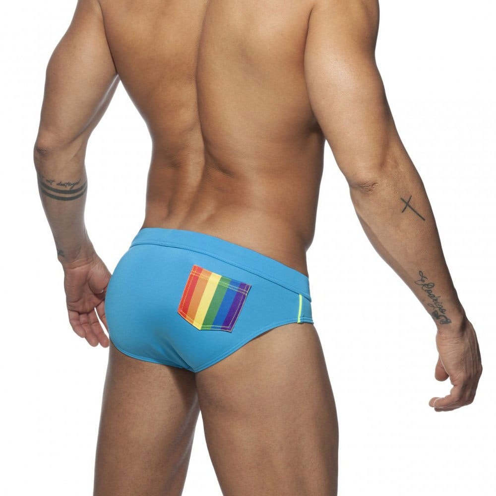 menaful dky4-Blue / M Rainbow Print Low Waist Sexy Swimwear