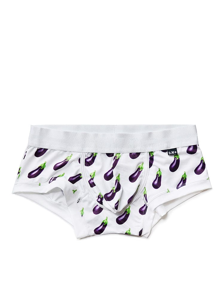 menaful Eggplant / M Sexy Low Waist Cartoon Fruit Pattern Boxer Briefs