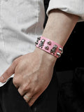 menaful F / Adjustable Punk Leather Stud Bracelet