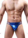 menaful Faux Leather Ice Silk Sexy Men's Thong