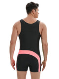 menaful Fitness Wrestling Leotard Singlet Bodysuit-Black