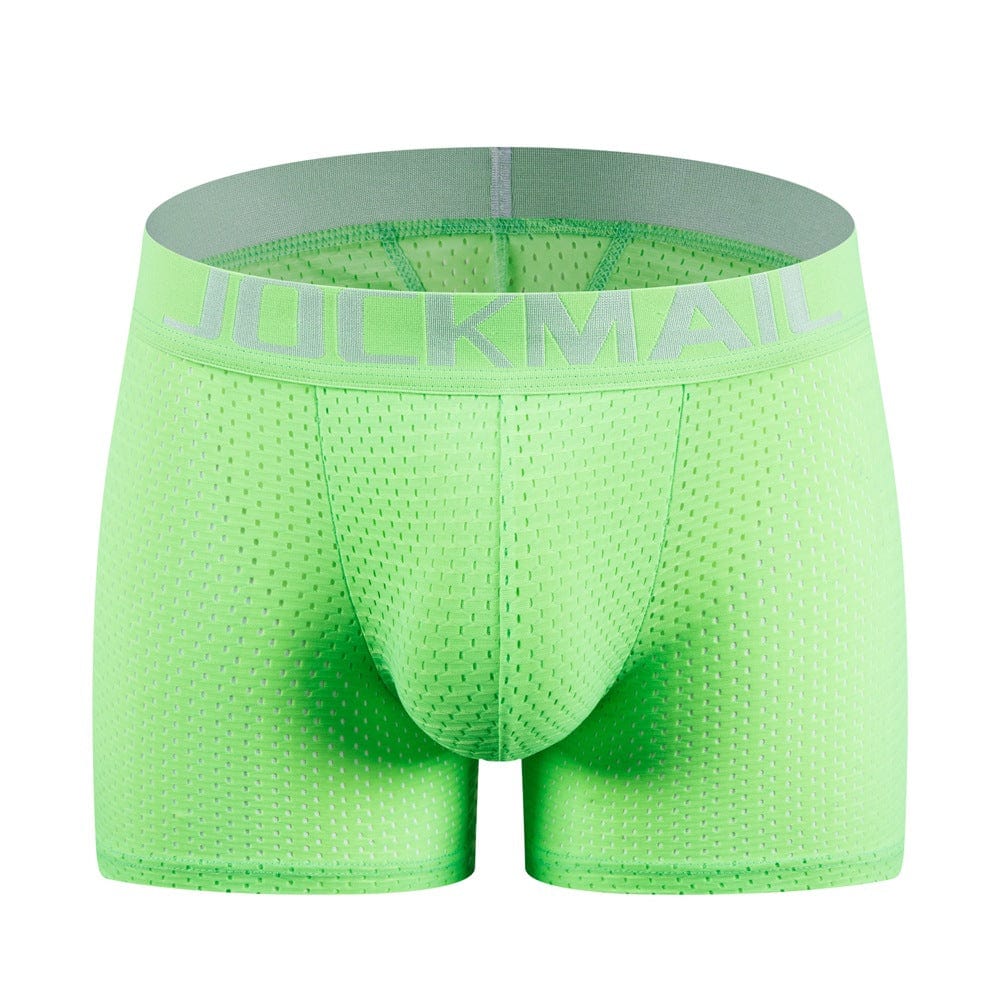 Menaful™ fluorescent green / M Men's Long Mesh Butt-Lifting Boxer Brief